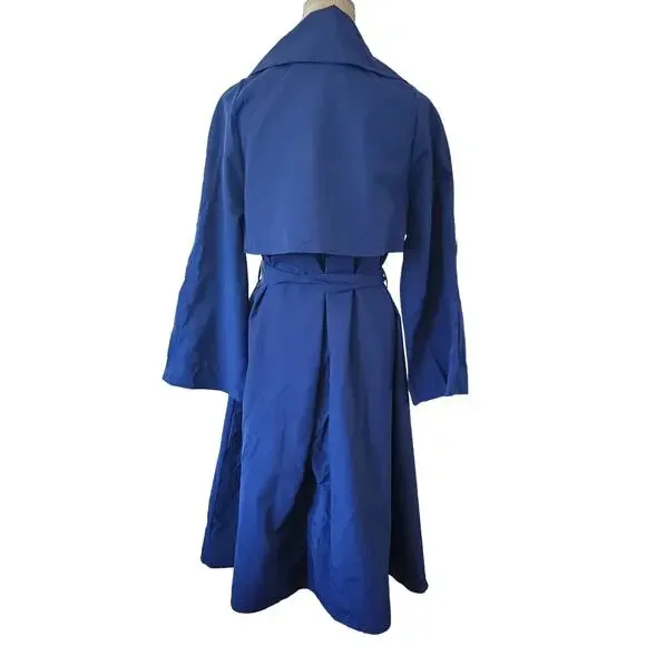 Banana republic Spring Opera Coat Spring Navy Trench Size Medium - Picture 6 of 11